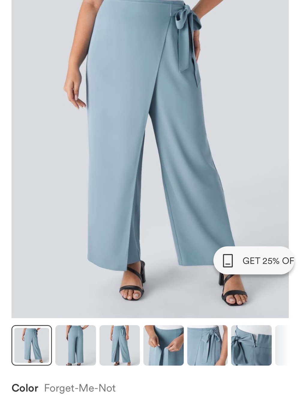 HALARA Wrap Wide-Leg Pants — Forget-Me-Not Blue
